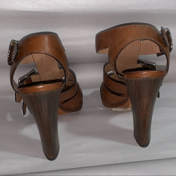 ALAÏA size 35 strappy block heel high heel buckle sandals - Picture 10 of 10